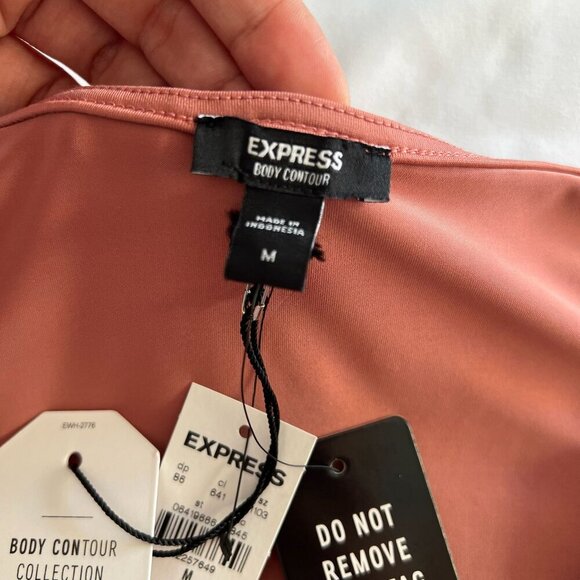 Express Ladies Body Contour Bodysuit Dusty Pink NWT Size XS - Picture 7 of 10